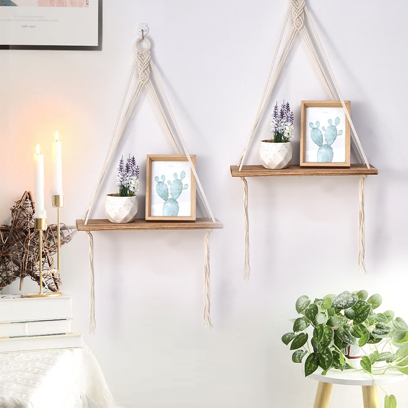 Boho Macrame Wall Shelf Handma - огляд і ціна Sustainable Living Home